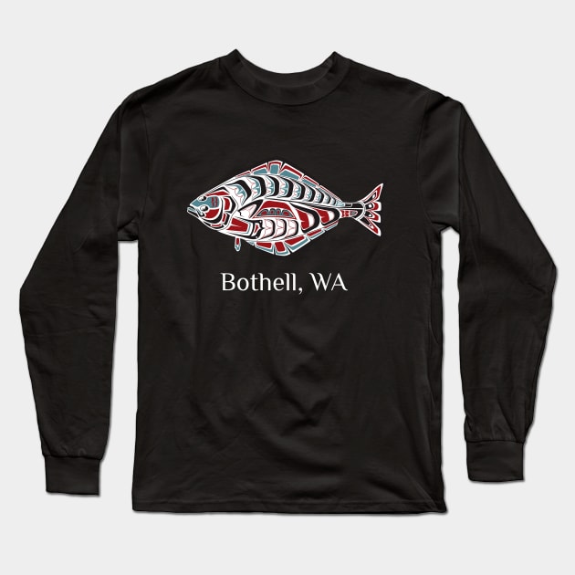 Bothel, Washington Halibut Northwest Native American Tribal Gift Long Sleeve T-Shirt by twizzler3b